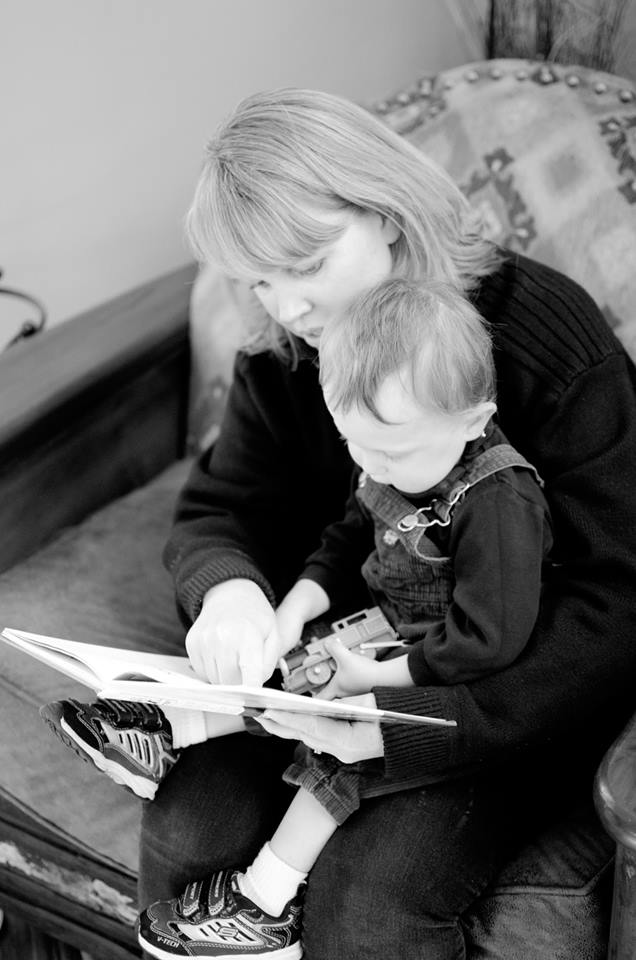 Jen reading to Xavier