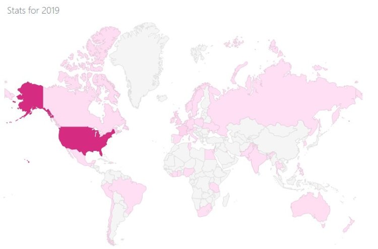 Map of readers Rocky Mountain Sunshine blog 2019